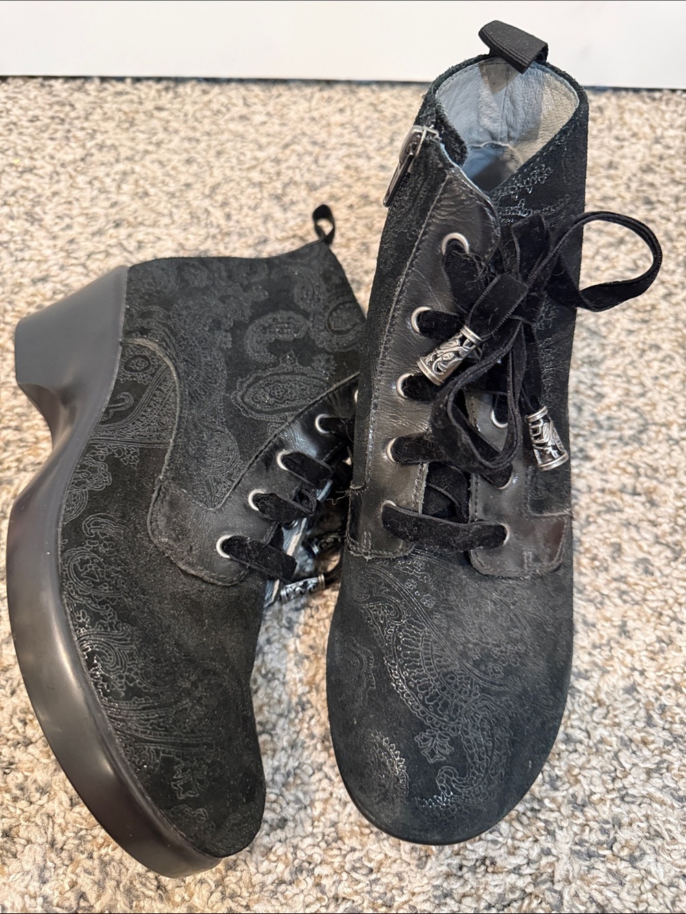 Alegria Ankle Boot Size 38 Eliza Paisley Black Beauty - Picture 2 of 8